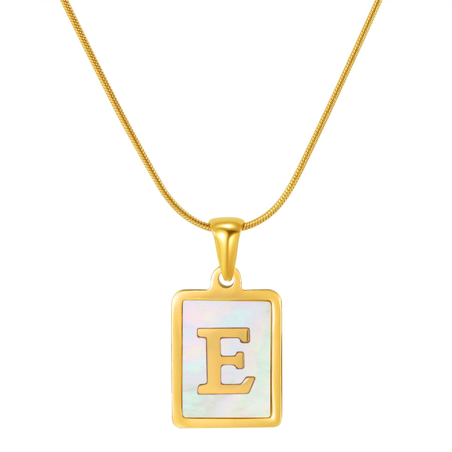 OpalGlow Alphabet Necklace - White Pearl