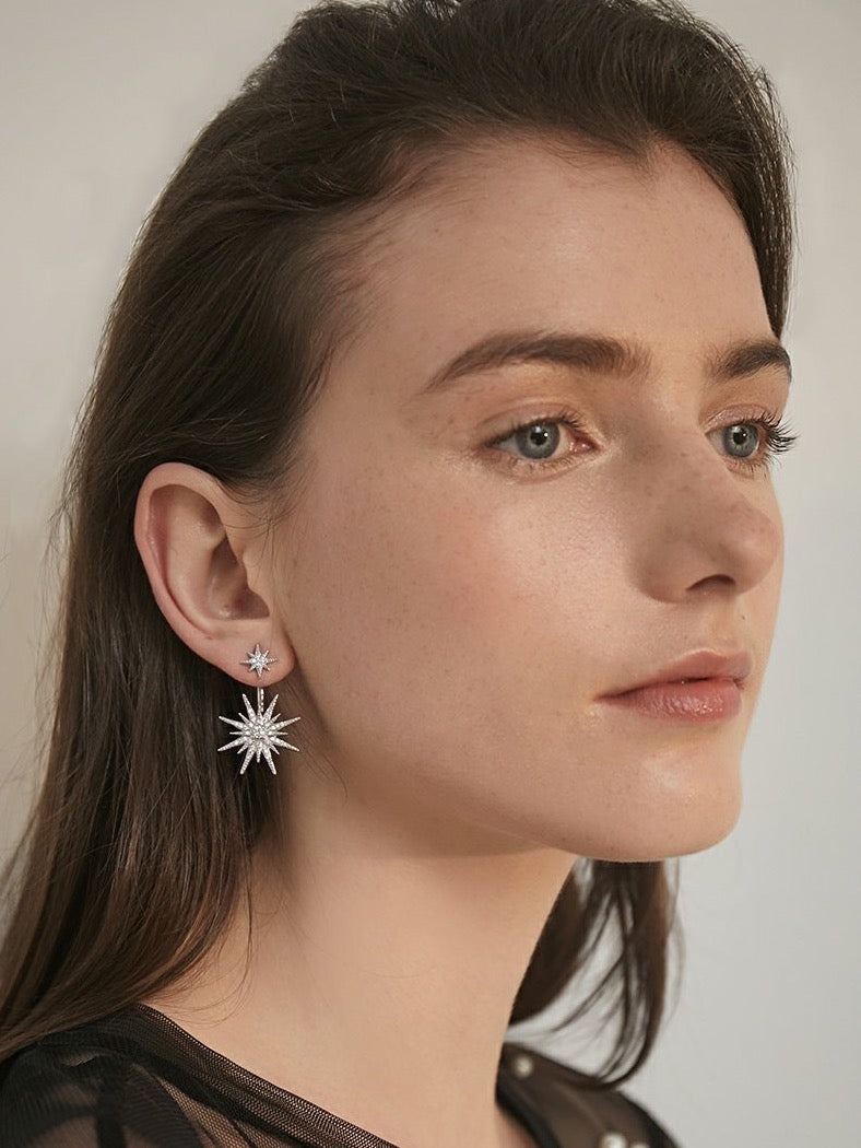 Wintry Duo Crystal Earrings