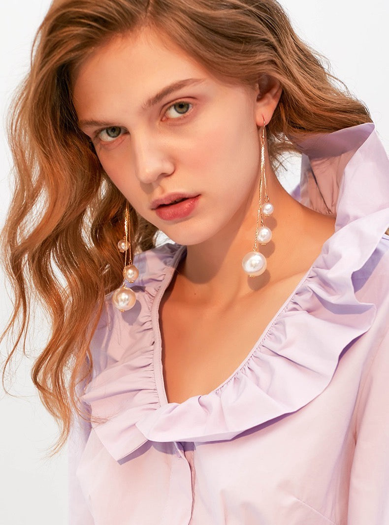 Pearl Trio Dangle Earrings