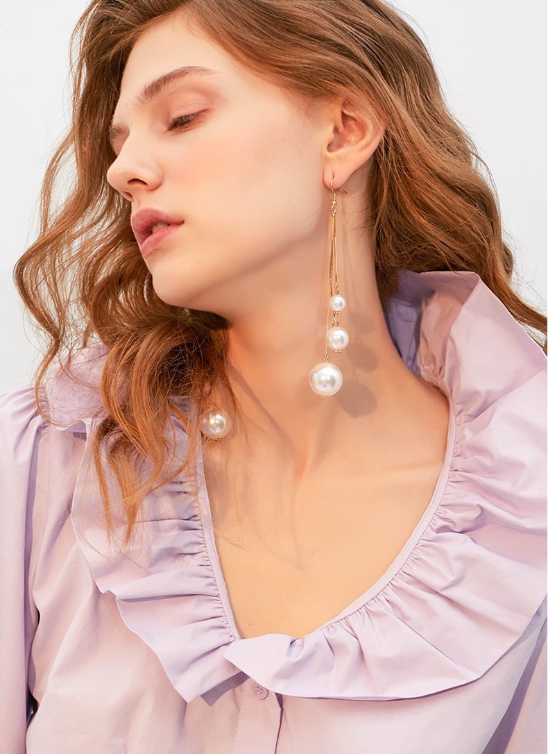Pearl Trio Dangle Earrings