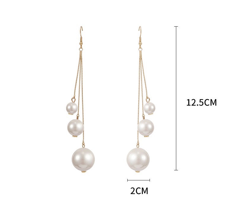 Pearl Trio Dangle Earrings