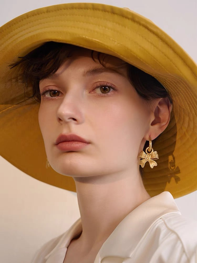 Gilded Holiday Bow Earrings
