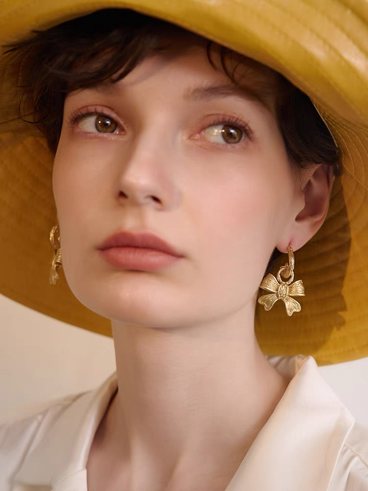 Gilded Holiday Bow Earrings