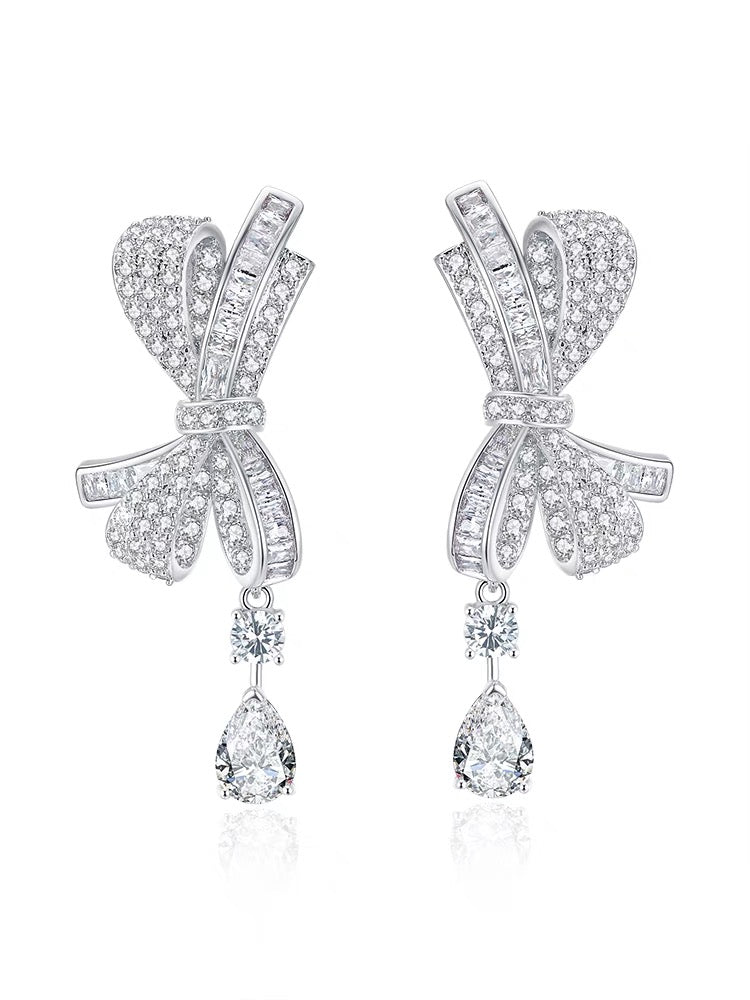 Crystal Bow Dazzling Earrings