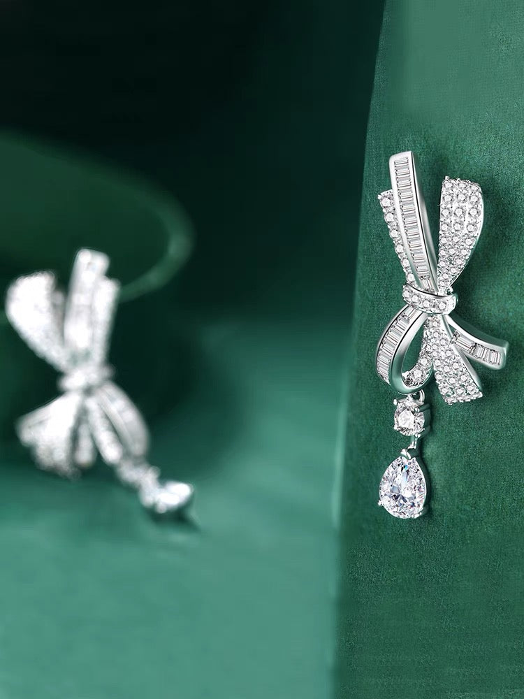 Crystal Bow Dazzling Earrings