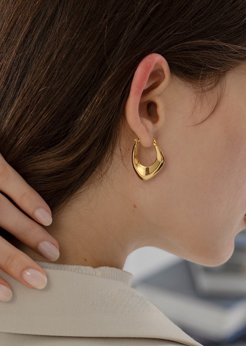 Gold Rectangular Hoop Earrings