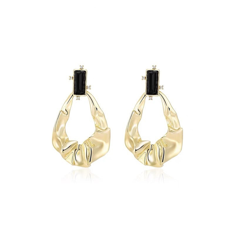 Radiant Orbit Gold Hoop Dangle Earrings