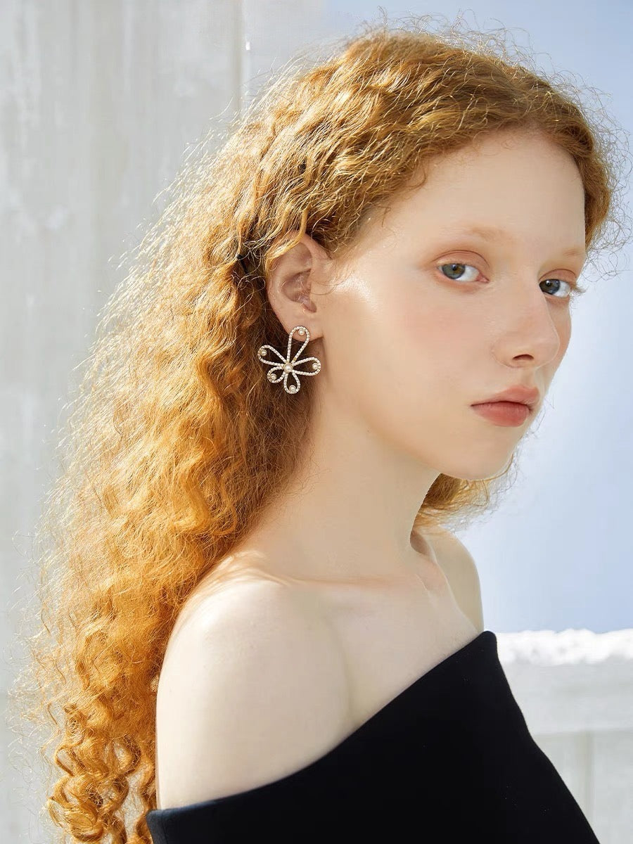 Blooms of Pearl Floral Earrings