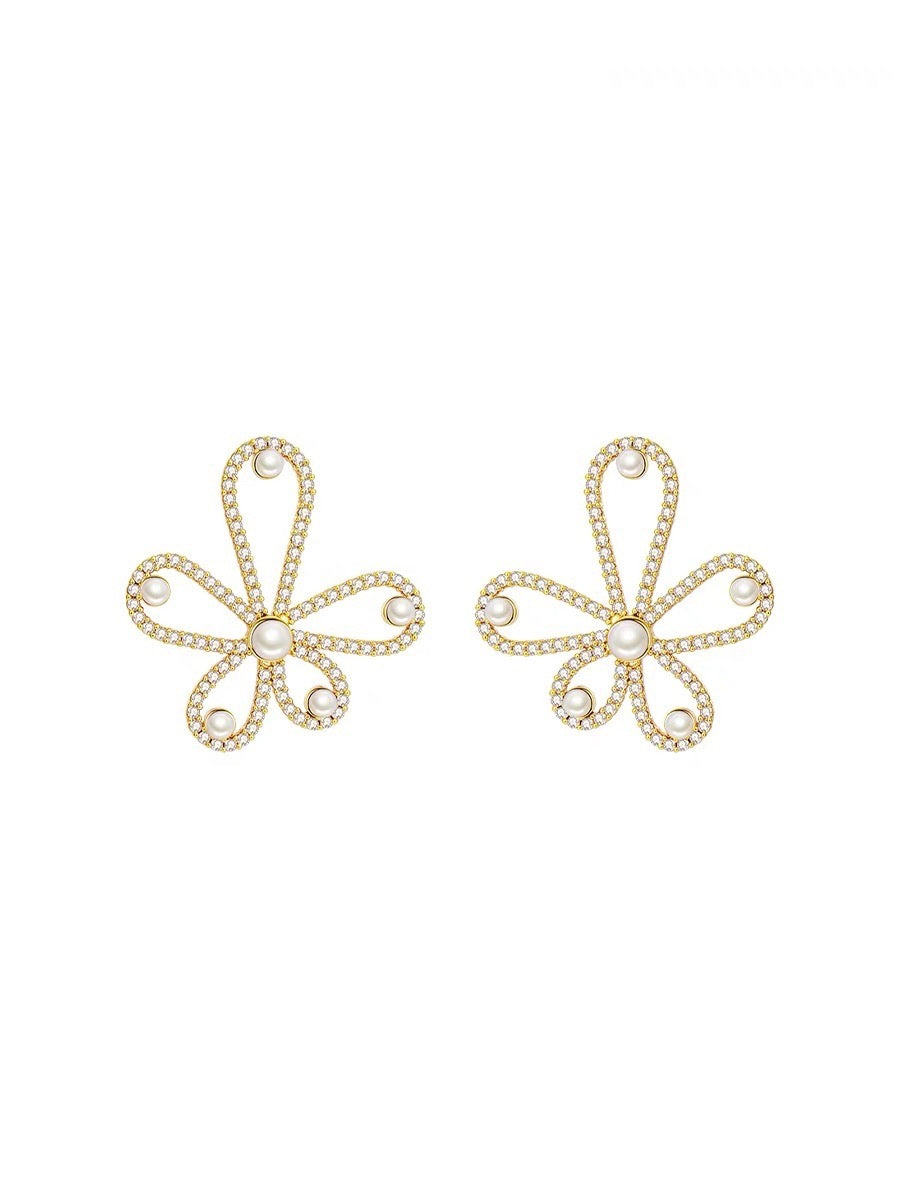 Blooms of Pearl Floral Earrings