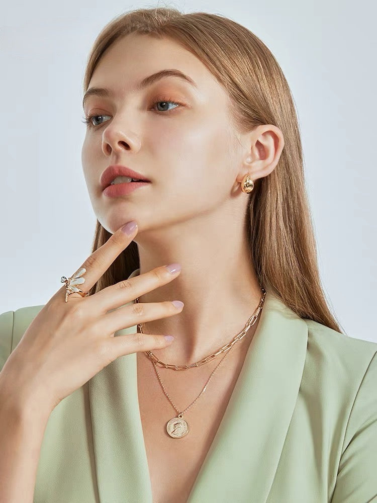Gold Bean Earrings