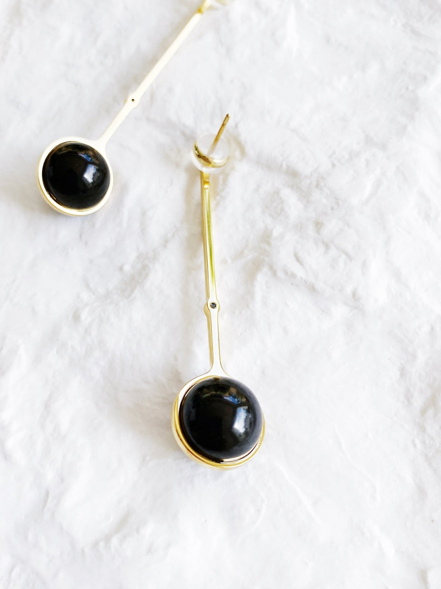 Black Agate Teardrop Earring