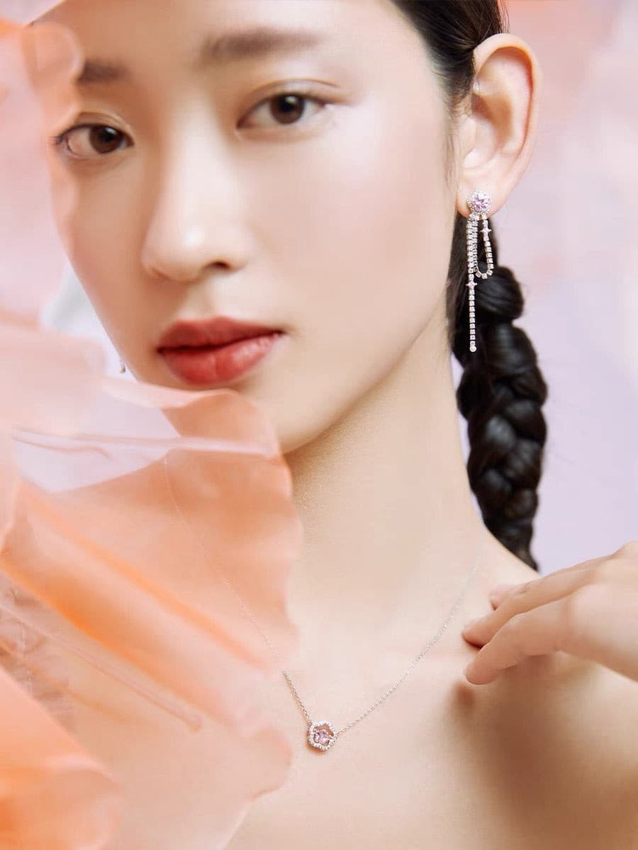 Blossom Silver Tassel Drop Earrings.