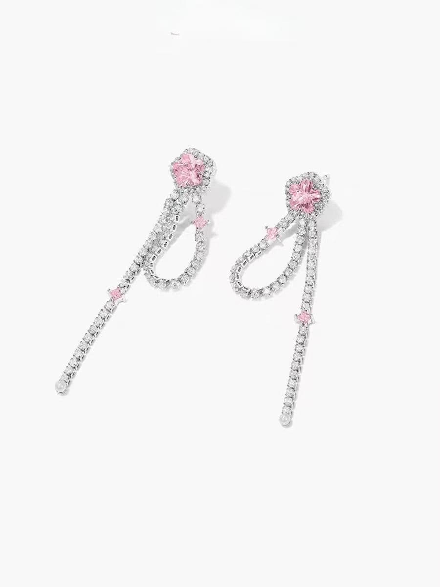 Blossom Silver Tassel Drop Earrings.