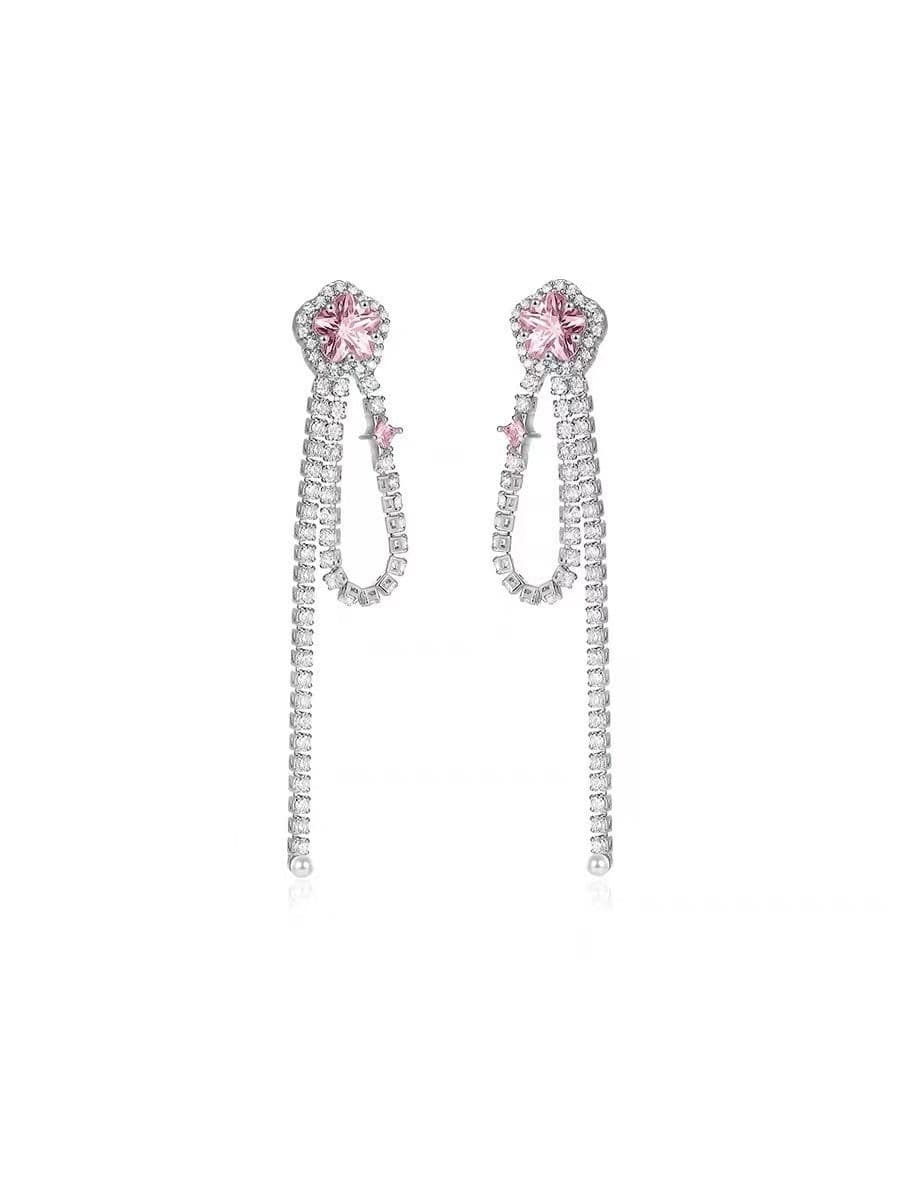 Blossom Silver Tassel Drop Earrings.