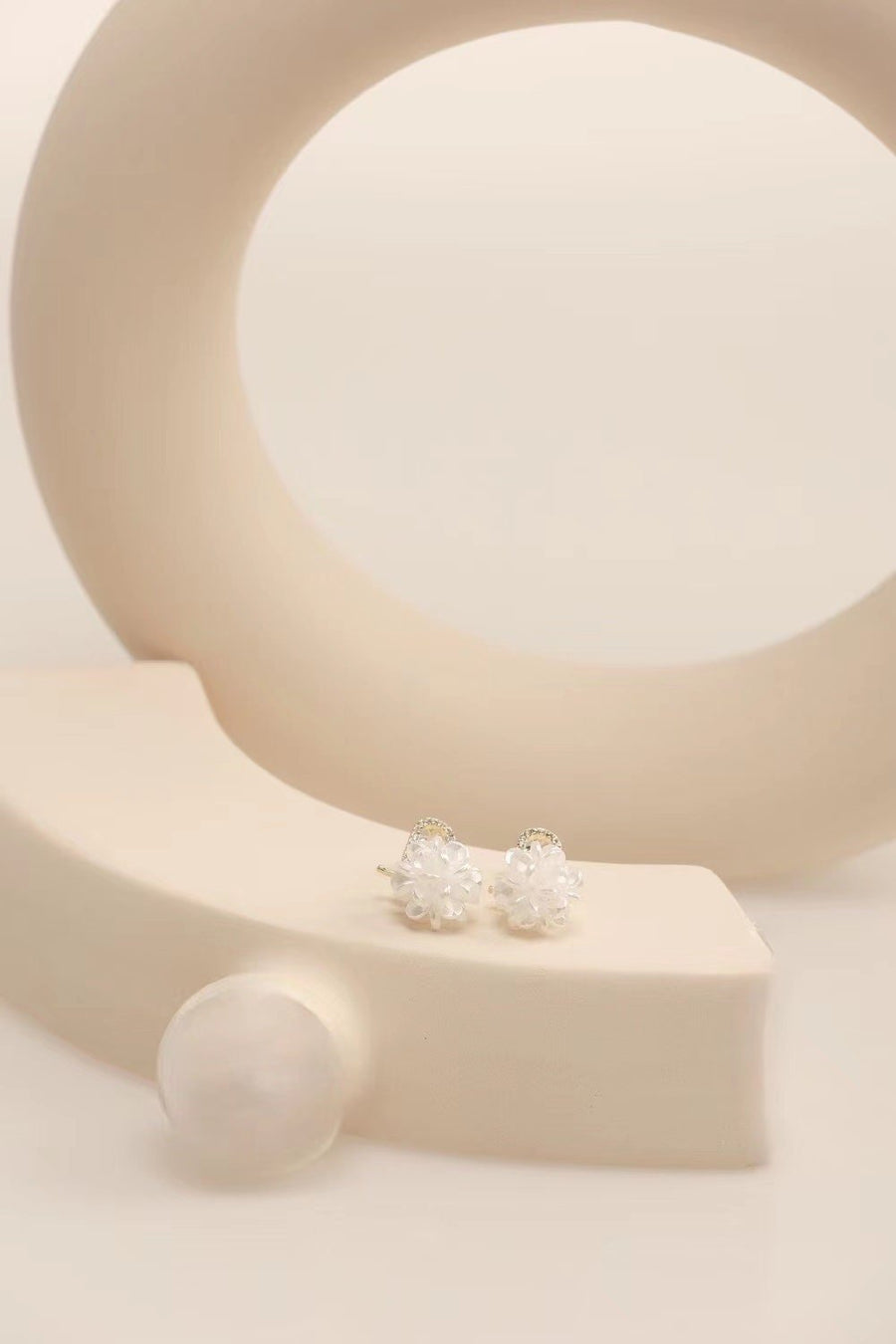 Cultured Zircon Daisy Stud Earrings.