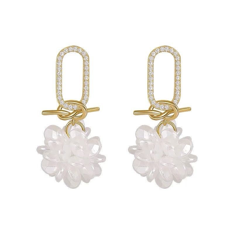 Cultured Zircon Daisy Stud Earrings.