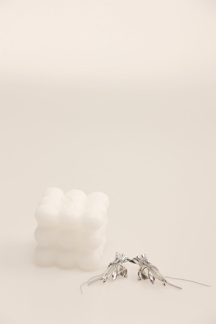 Events Statement Silver Dangle Earrings.