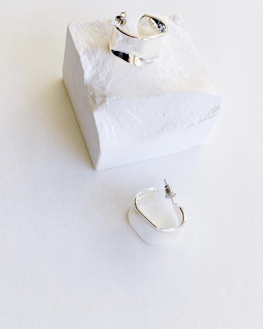 Flat Round Hoop Earrings