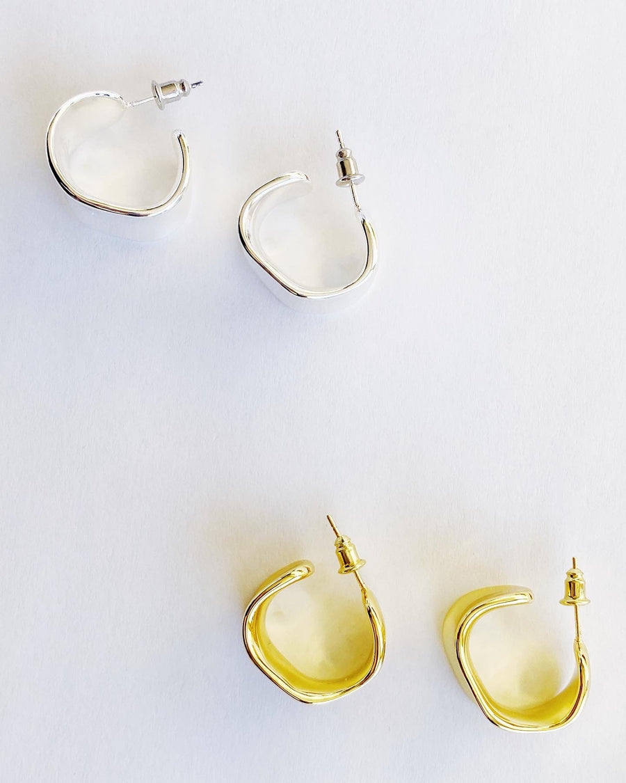 Flat Round Hoop Earrings