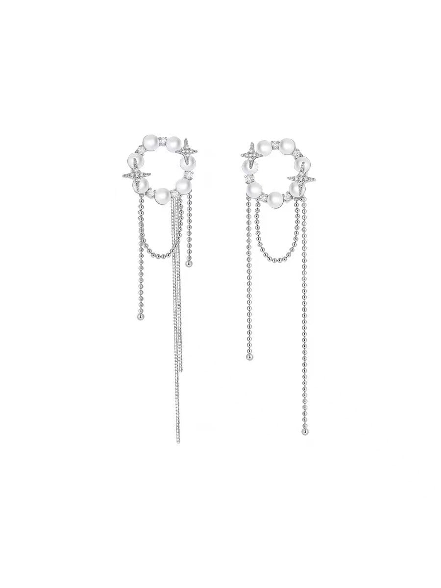 NJP Statement Pearl Wedding Drop Earrings.