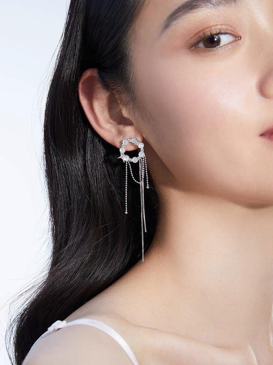 NJP Statement Pearl Wedding Drop Earrings.