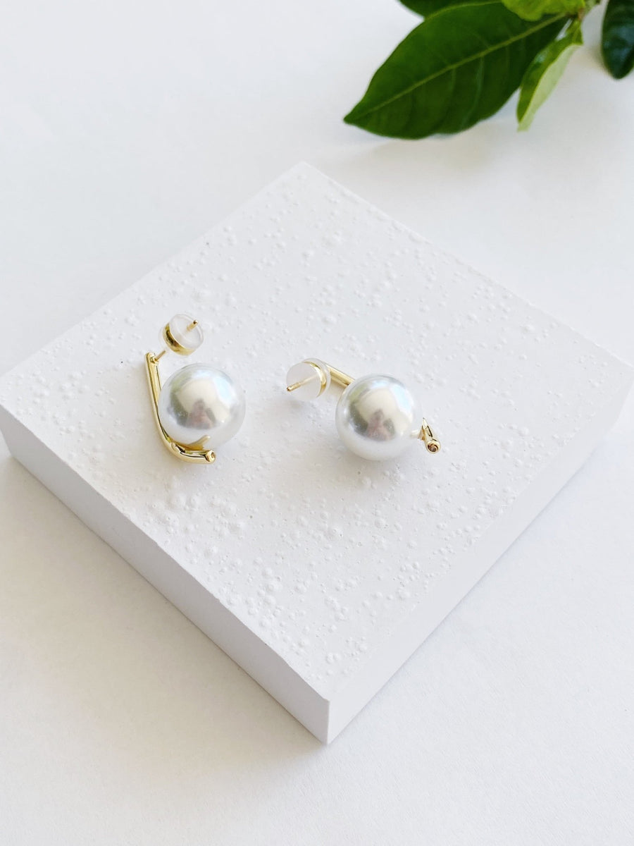 White Gold 4 Pearl Earrings – Pressed Floral