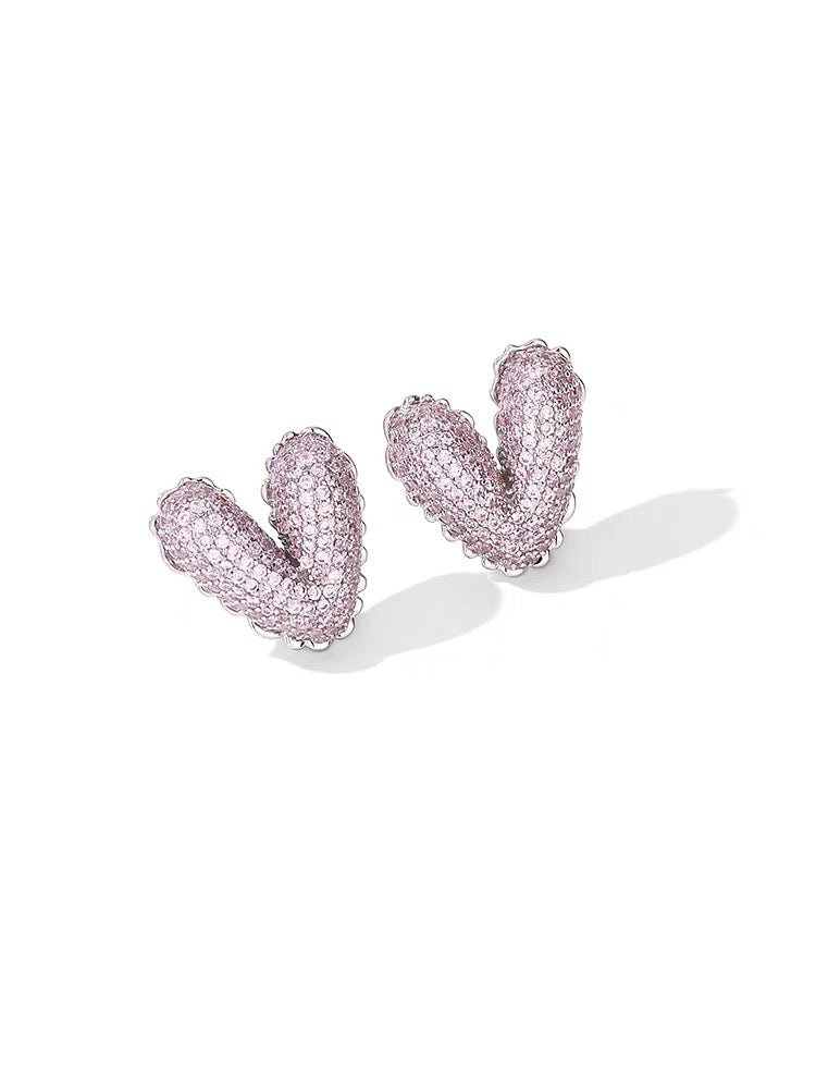 Glass Heart Earrings – Pink FFlamingo