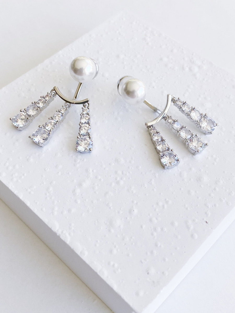Silver Pearl Drop Earrings - Not Just Paris