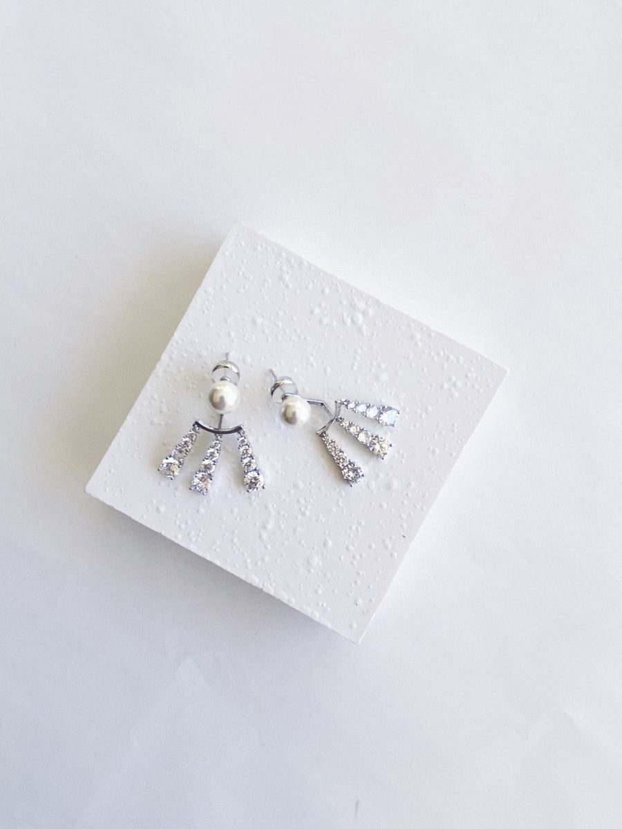 Silver Pearl Drop Earrings - Not Just Paris