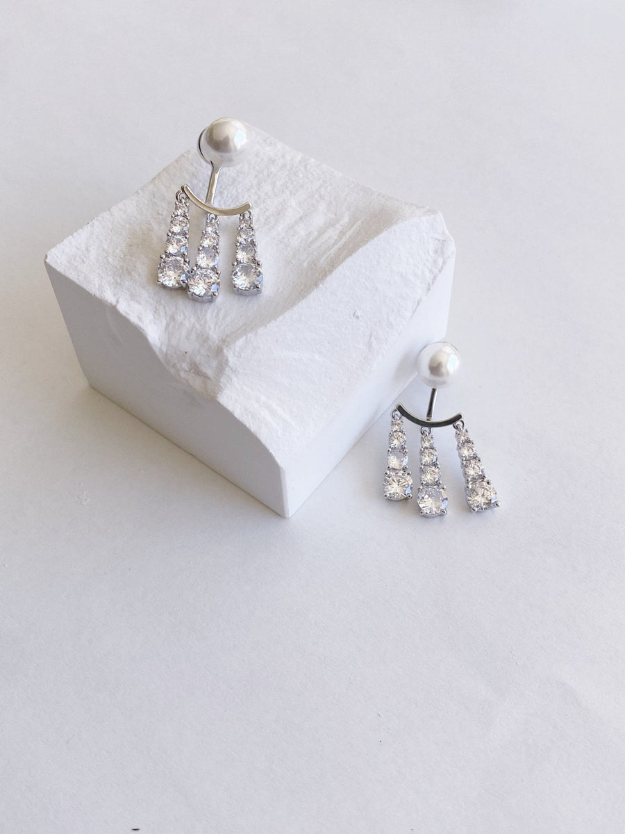 Silver Pearl Drop Earrings - Not Just Paris
