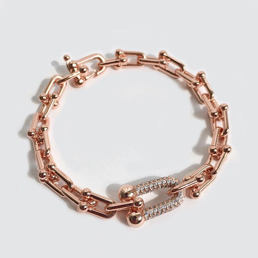 U-Link Chain Bracelet - Rose Gold.