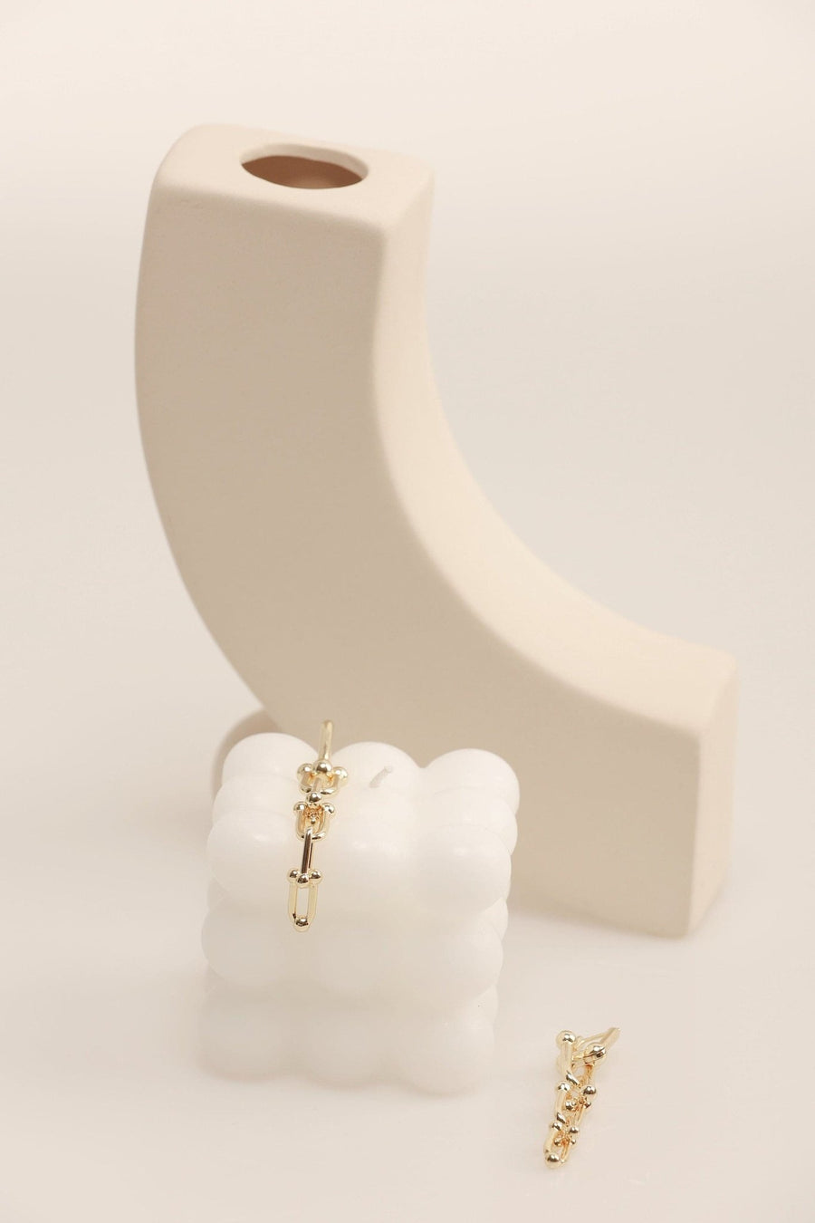 U Link Charm Cocktail Earrings in Yellow Gold.