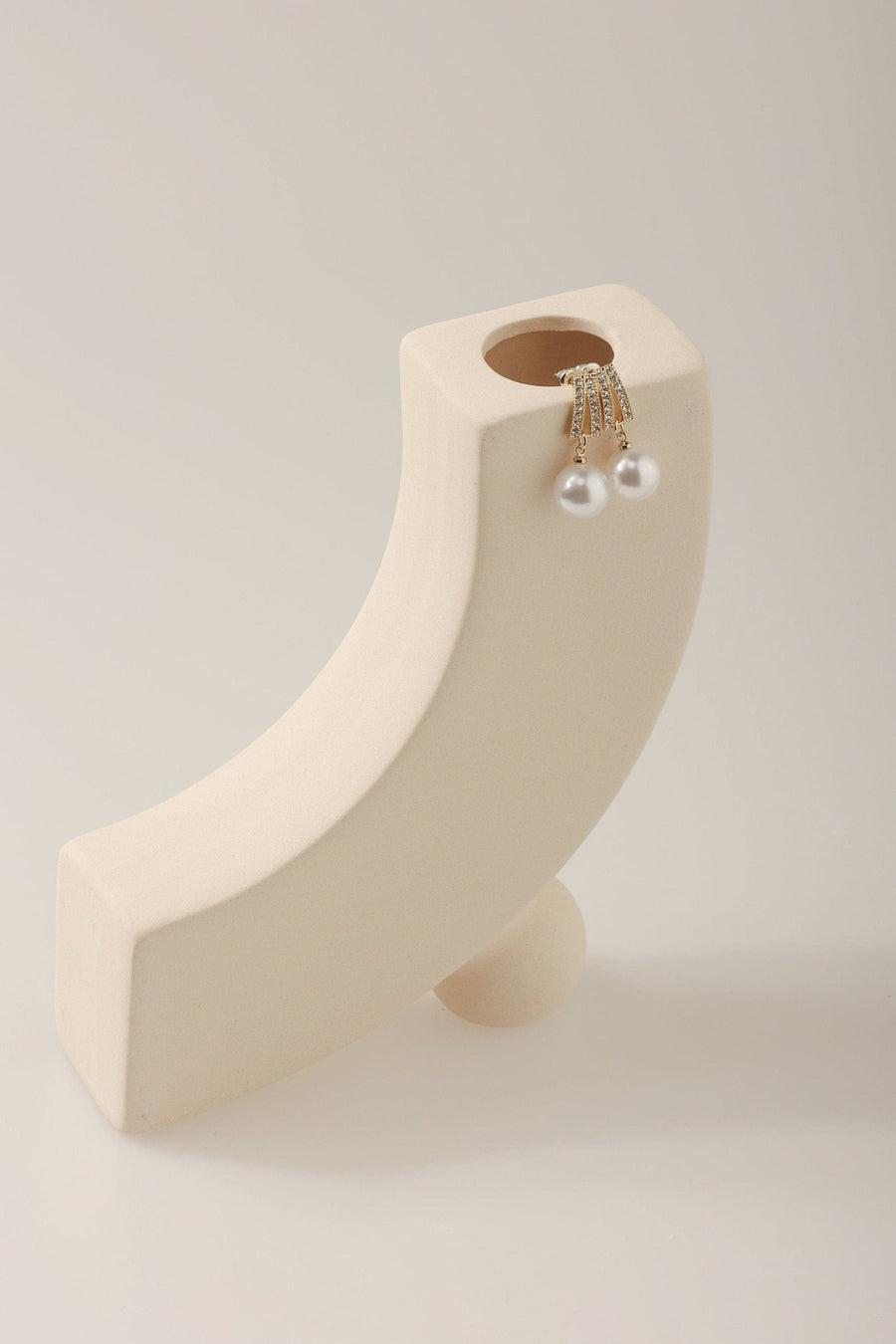 Zirconia Pearl Drop Earrings.